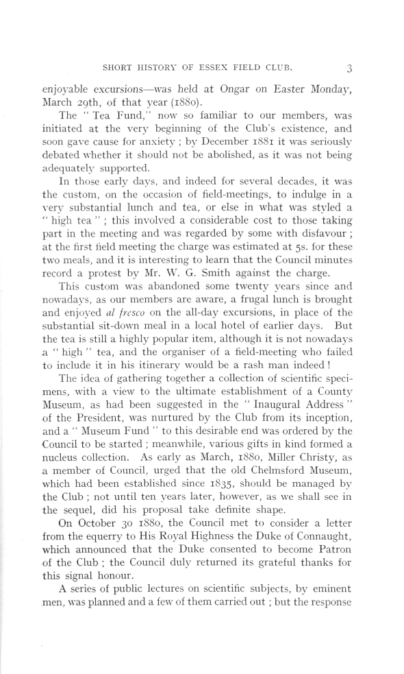 A Short History of the Essex Field Club, 1880-1930. Page 3.