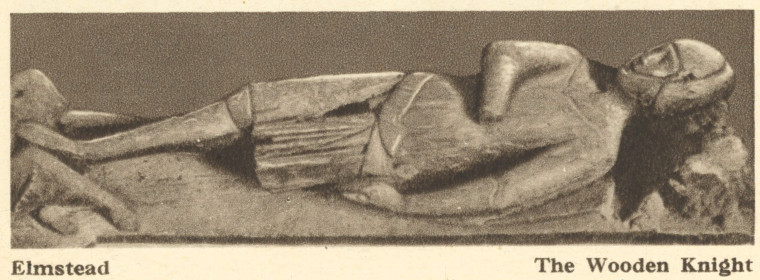 Elmstead Church The Wooden Knight Arthur Mee 1942 Copyright: Arthur Mee 1942