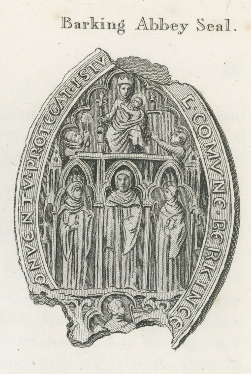 Barking Abbey Seal Ogborne 1817 Copyright: Elizabeth Ogborne History of Essex 1817