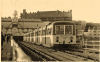 Southend Pier Electric Train near entrance Post card 