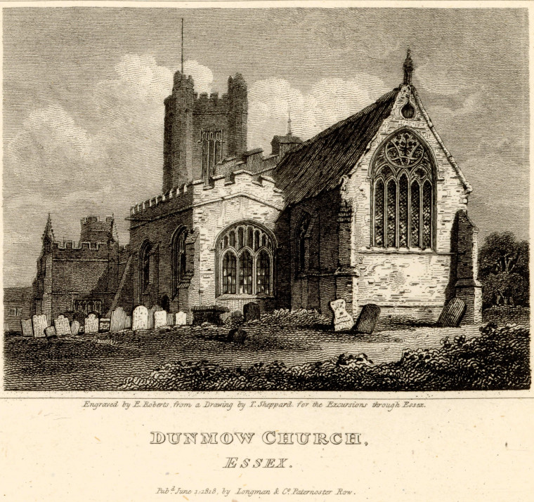 Dunmow Church Excursions through Essex 1819 Copyright: William George