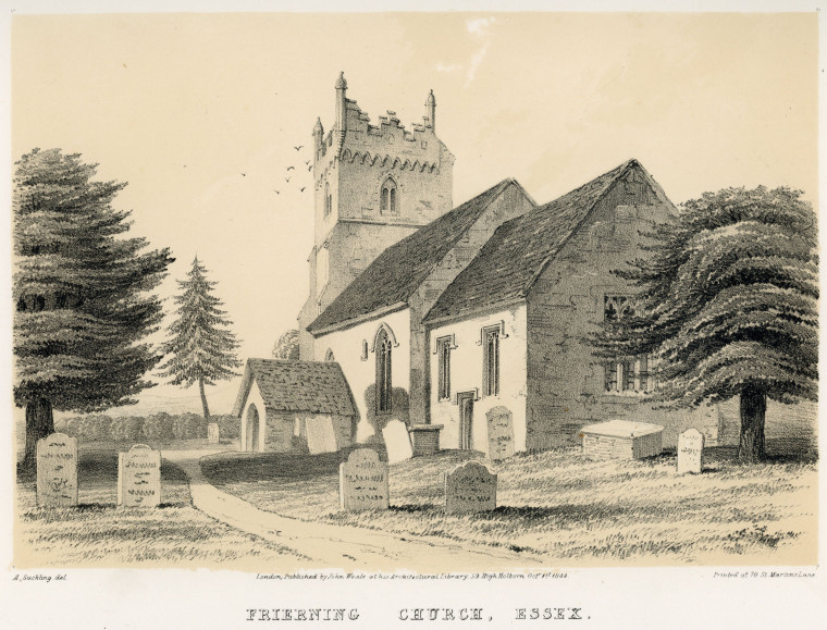 Fryerning Church Suckling 1845 Copyright: Alfred Suckling Essex Antiquities 1845