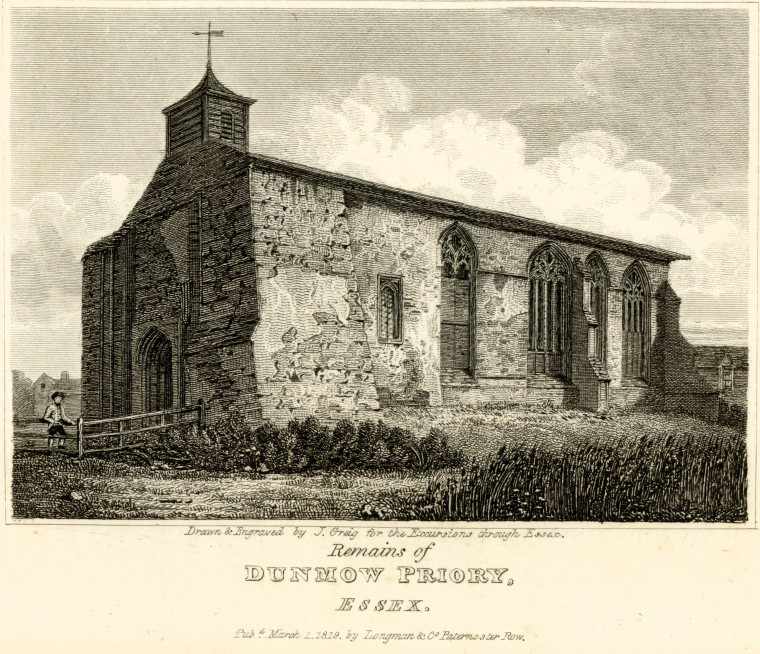 Dunmow Priory Ruins Excursions through Essex 1819 Copyright: William George