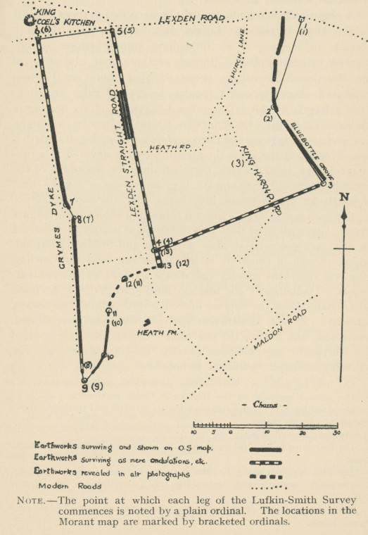 Lexden Earth Works Plan 1943 Copyright: Essex Review Vol 52 1943 