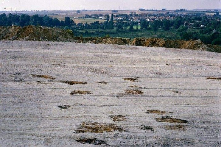 Solution pipes in chalk at Newport Chalk Quarry in 1980 - 5 Copyright: Photo Â© British Geological Survey (P212620).