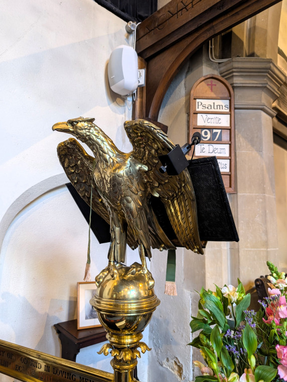 Fryerning Church Lectern and Hymn Board 31st May 2025 Copyright: William George