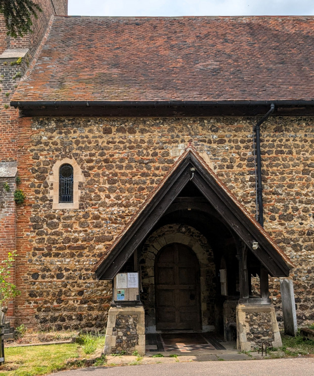 Fryerning Church South Porch and Window 31st May 2025 Copyright: William George