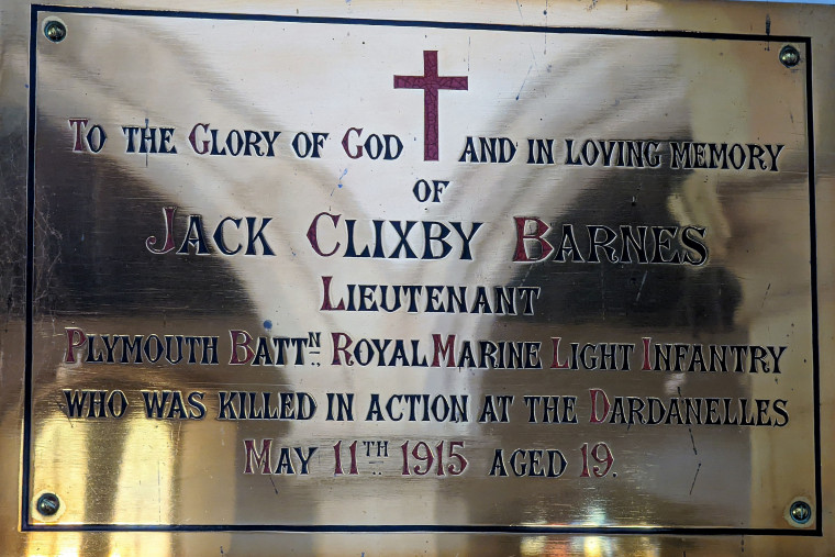 Wendens Ambo Church Jack Clixby Barnes 1915 Monument 2022 Copyright: William George 7 August 2022