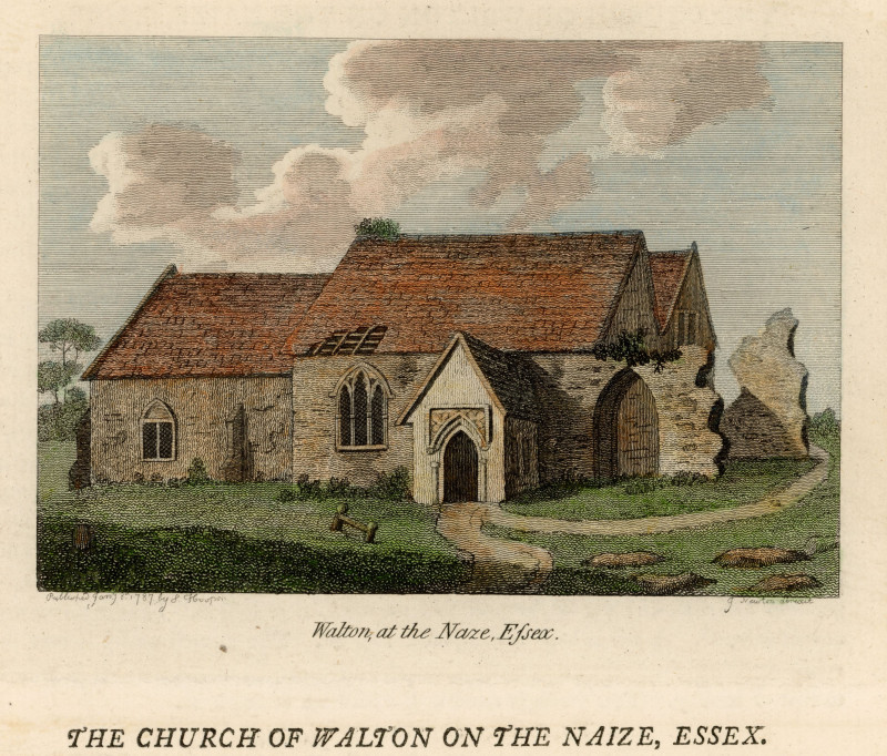 Walton Church 1787 hand coloured copper engraving Copyright: William George