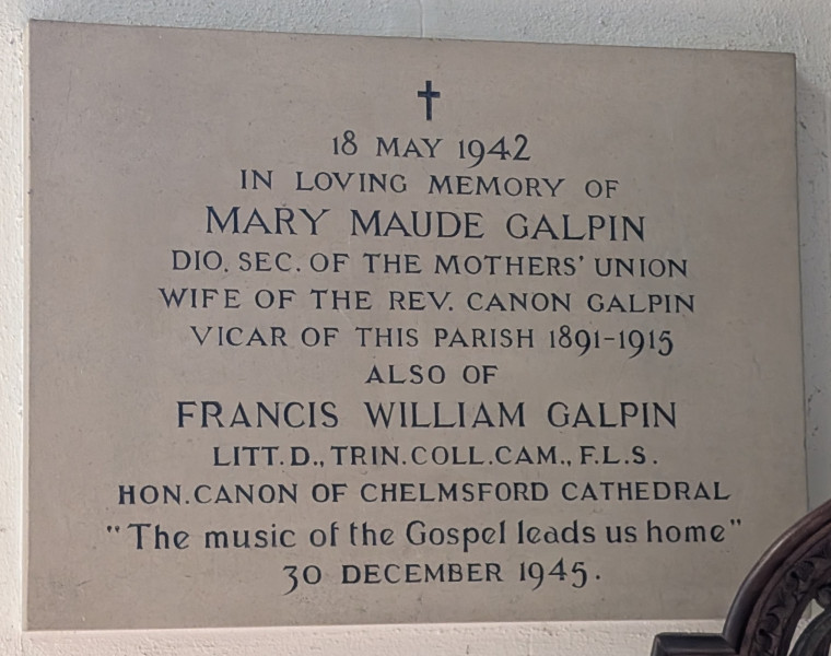 Hatfield Broad Oak Church Galpin Memorial 27 June 2025 Copyright: William George