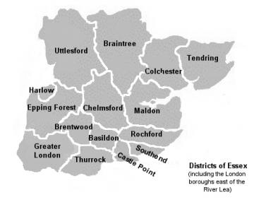 Essex local authority districts Copyright: unknown