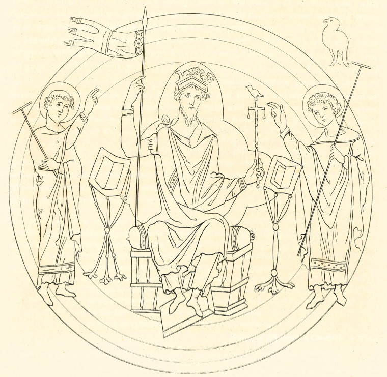 Harold on Throne died 1066 Ogborne 1817 Copyright: Elizabeth Ogborne History of Essex 1817