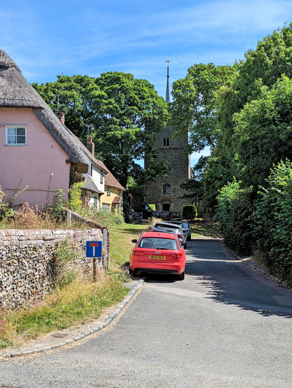 Wendens Ambo Wall near church 7 August 2022 Copyright: William George