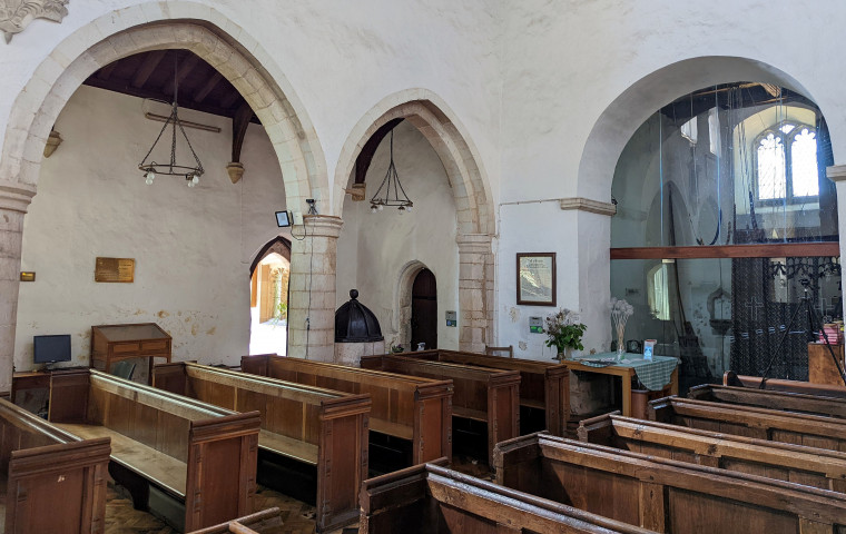 Wendens Ambo Church Interior looking West 7 August 2022 Copyright: William George