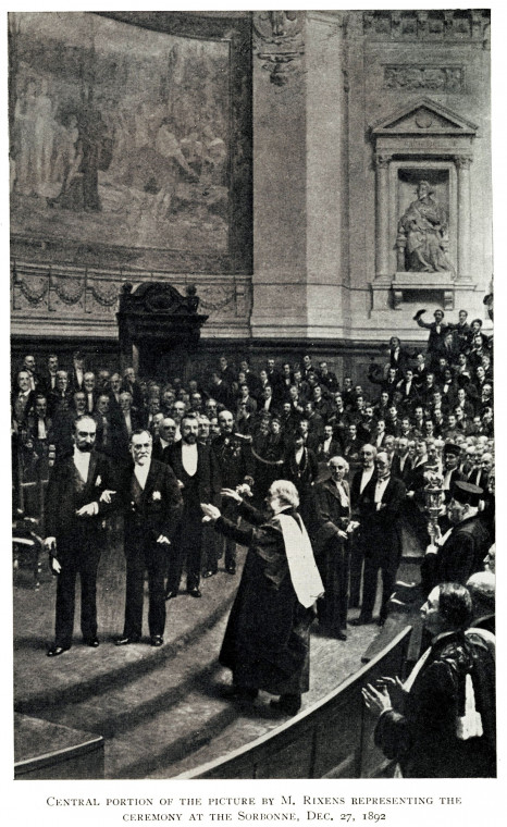 Joseph Lister 1827 to 1912  in 1892 at Sorbonne Copyright: M Rixen in Godlee 1918