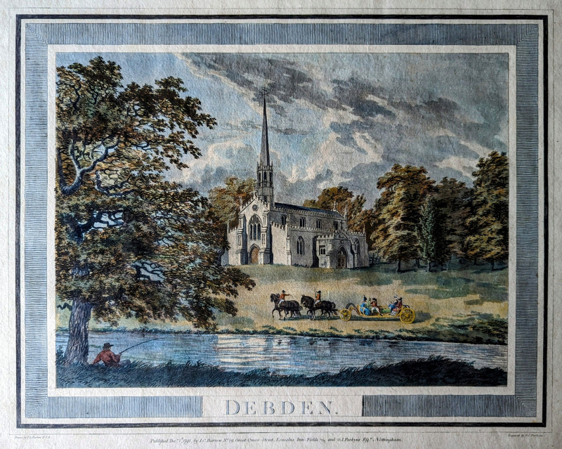 Debden Church near Saffron Waldon Essex 1791 engraving Copyright: William George