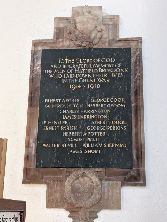 Hatfield Broad Oak Church World War I Memorial 27 June 2025 Copyright: William George