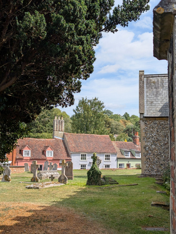 Castle Hedingham Church North Face and Village 8 August 2025 Copyright: William George