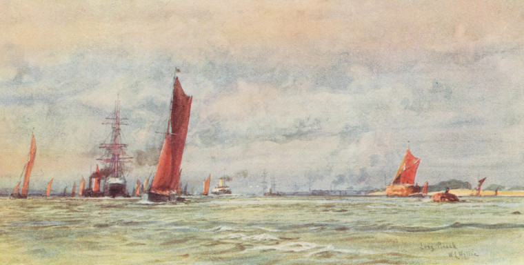 Purfleet Long Reach 1905 Copyright: W L Wyllie London to the Nore 1905