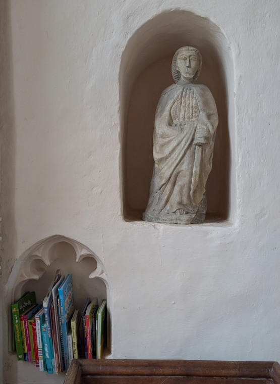 Great Bromley Church Statue and Piscina 15 November 2025 Copyright: William George