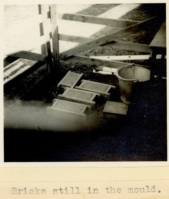 Woodham Mortimer Bricks still in Moulds 1954 Copyright: W C Gurton Rural Crafts in Essex