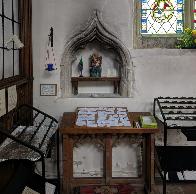 Bocking Church Piscina and table 7 October 2025 Copyright: William George