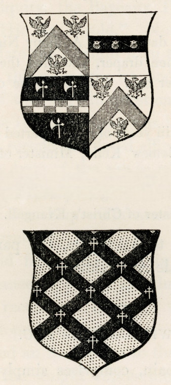 Willinghale Spain Church Two Coats of Arms Suckling 1845 Copyright: Alfred Suckling Essex Antiquities 1845