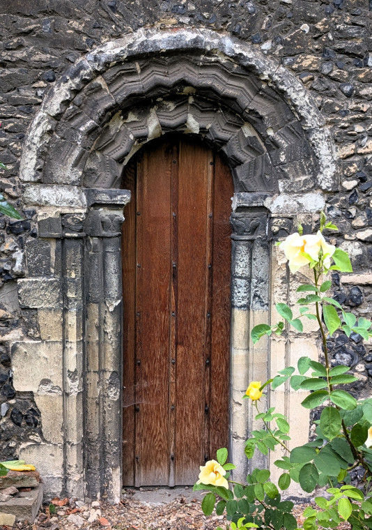 Rainham Church South door 22 May 2025 Copyright: William George