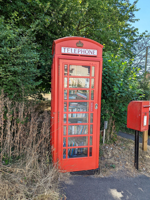 Wendens Ambo Telephone Box and Post Box 7 August 2022 Copyright: William George