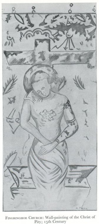 Fingringhoe Church Wall Painting Christ 1938 Copyright: C Montagu Benton Church of St Ouen Fingringoe 1938