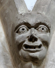 Wendens Ambo Church Carved Face with large eyes and open mouth