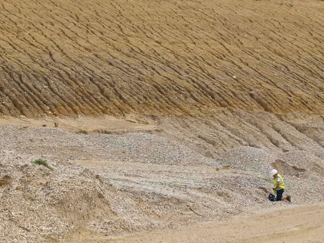 Anglian till above Kesgrave Gravel at Bulls Lodge Quarry Copyright: Gerald Lucy