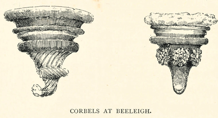 Beeleigh Abbey Corbels Barrett 1892 Copyright: C R B Barrett Essex Highways 1892