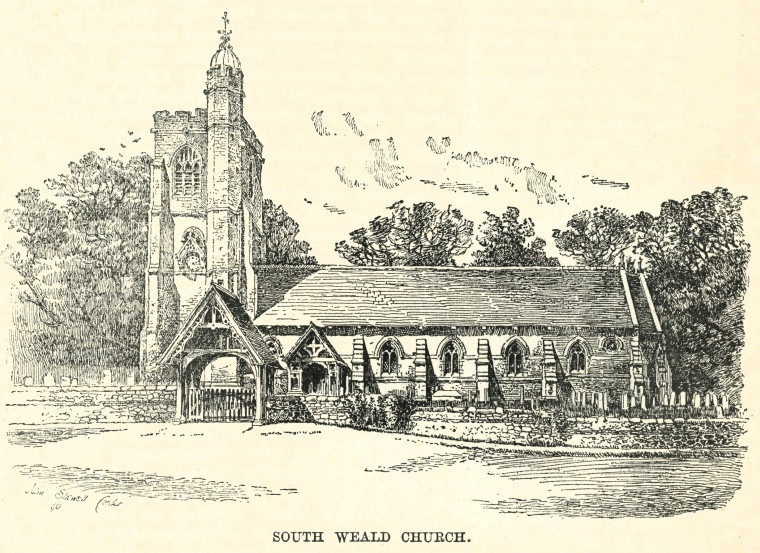 South Weald Church Essex Holidays Lindley 1898 Copyright: J S Corder