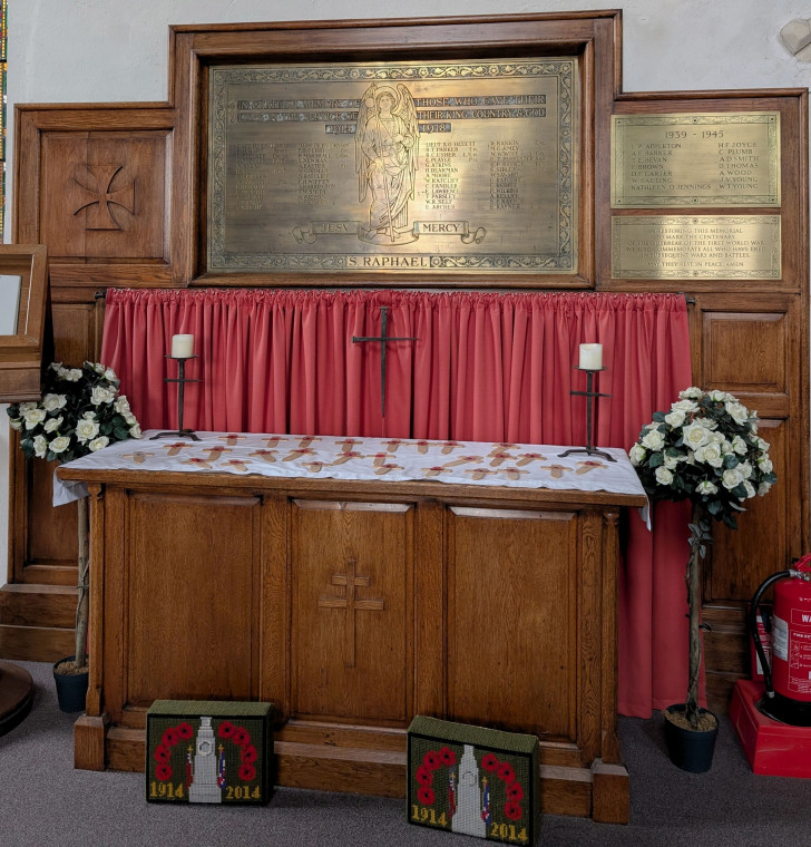 Bocking Church interior War Memorial 7 October 2025 Copyright: William George