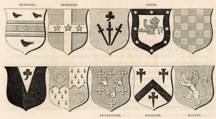 Little Horkesley Church Coat of Arms Suckling 1845 Copyright: Alfred Suckling Essex Antiquities 1845