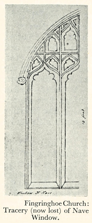 Fingringhoe Church Lost Tracery 1938 Copyright: C Montagu Benton Church of St Ouen Fingringoe 1938