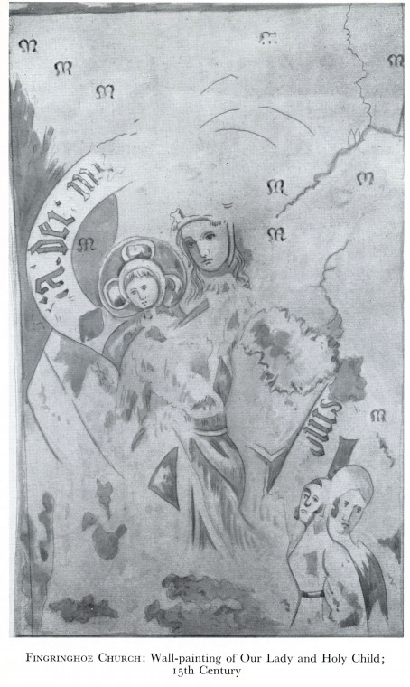 Fingringhoe Church Wall Painting Our Lady and Child 1938 Copyright: C Montagu Benton Church of St Ouen Fingringoe 1938