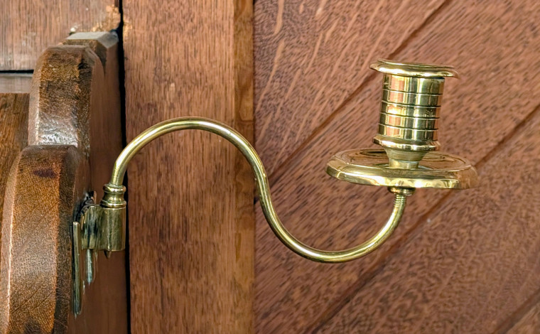 Gosfield Church Brass Bracket Candle Holder 21 March 2025 Copyright: William George