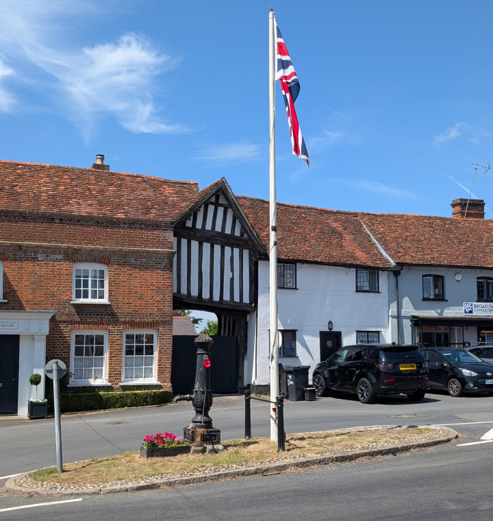Hatfield Broad Oak Flag Pole and Pump 2025 Copyright: William George