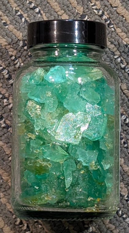 Copperas Iron Sulphate Crystals made from London Clay wood Copyright: Steve Plant