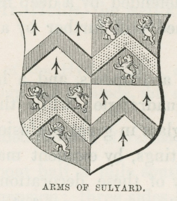 Runwell Church Arms Suckling 1845 Copyright: Alfred Suckling Essex Antiquities 1845
