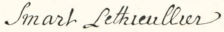 Smart Lethieullier 1701 to 1760 Signature Ogborne 1817 Copyright: Elizabeth Ogborne History of Essex 1817