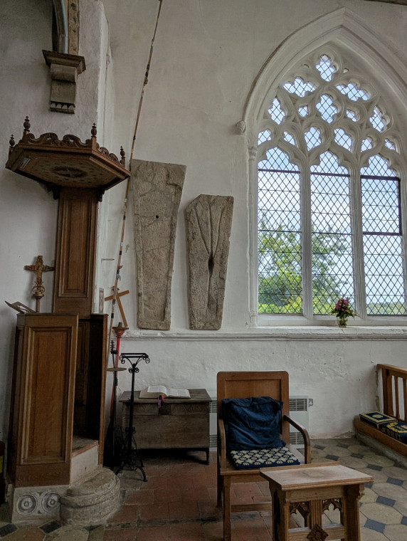 Tilty Church Pulpit and Windows 17 June 2025 Copyright: William George
