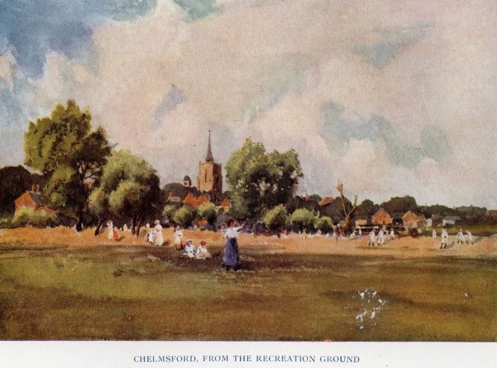 Chelmsford from the Recreation Ground L. Burleigh Bruhl 1915 Copyright: William George