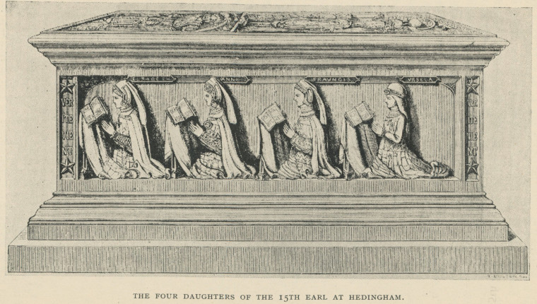 Castle Hedingham Church Monument Four Daughters 1943 Copyright: Essex Review Vol 52 1943 