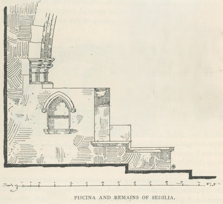 Danbury Church Piscina and partial Sedilia 1893 Copyright: Wykeham Chancellor