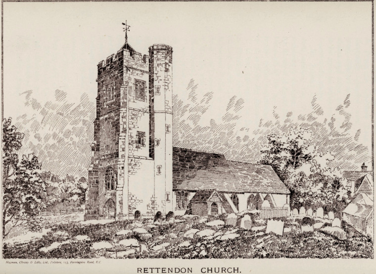 Rettendon Church View Essex Review 1894 Copyright: Wykeham Chancellor