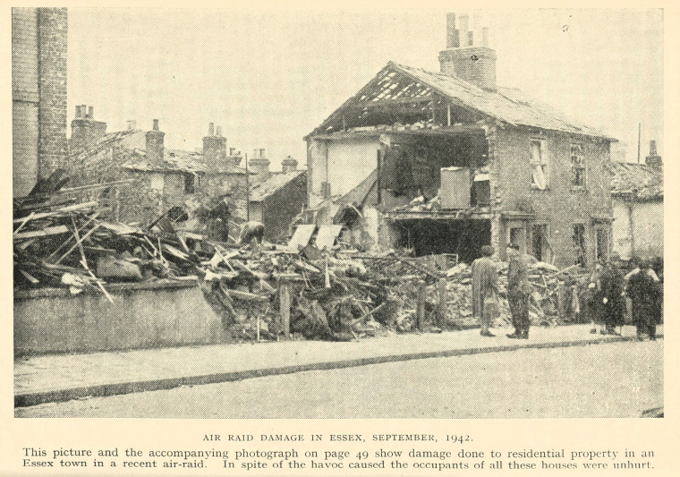 Air Raid Damage in Essex September 1942 Copyright: Essex Review Vol 52 1943 