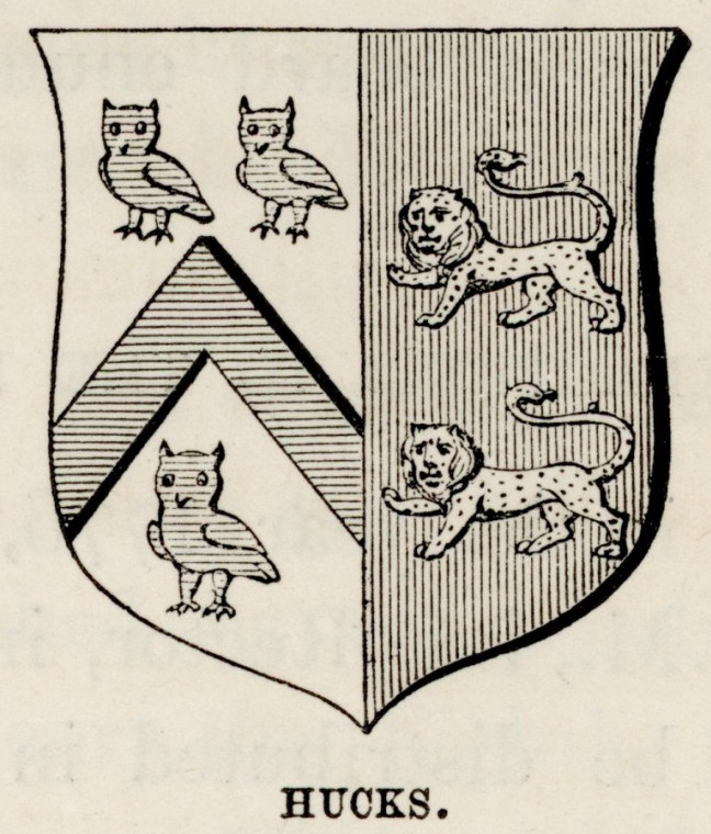 Widford Church Hucks Coat of Arms Copyright: Alfred Suckling Essex Antiquities 1845